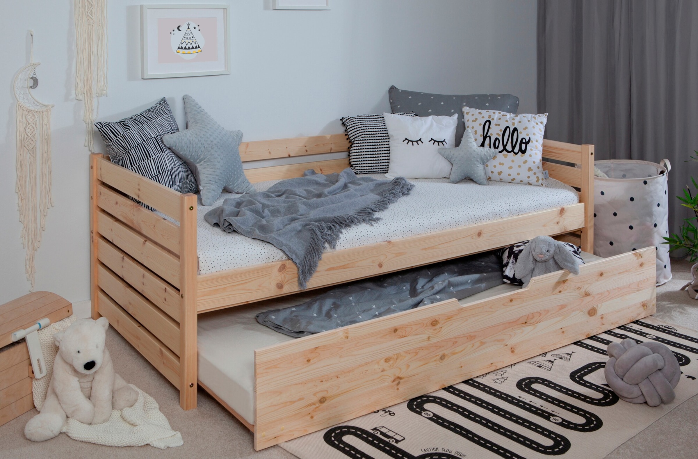 TiCAA Sofabett Naomi inkl Ausziehbett 90x200