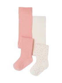 2er-Pack Baby Strumpfhosen, Punkte & Ripp