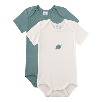 2er-Pack Bodys kurzarm Elefant