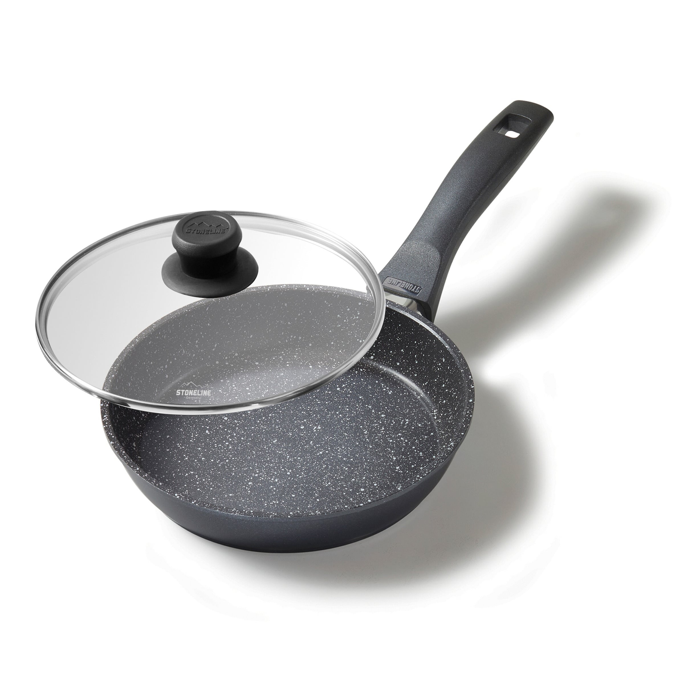 STONELINE® STONELINE STONELINE® Bratpfanne 16 cm, mit Glasdeckel, Induktion, antihaftbeschichtete Pfanne