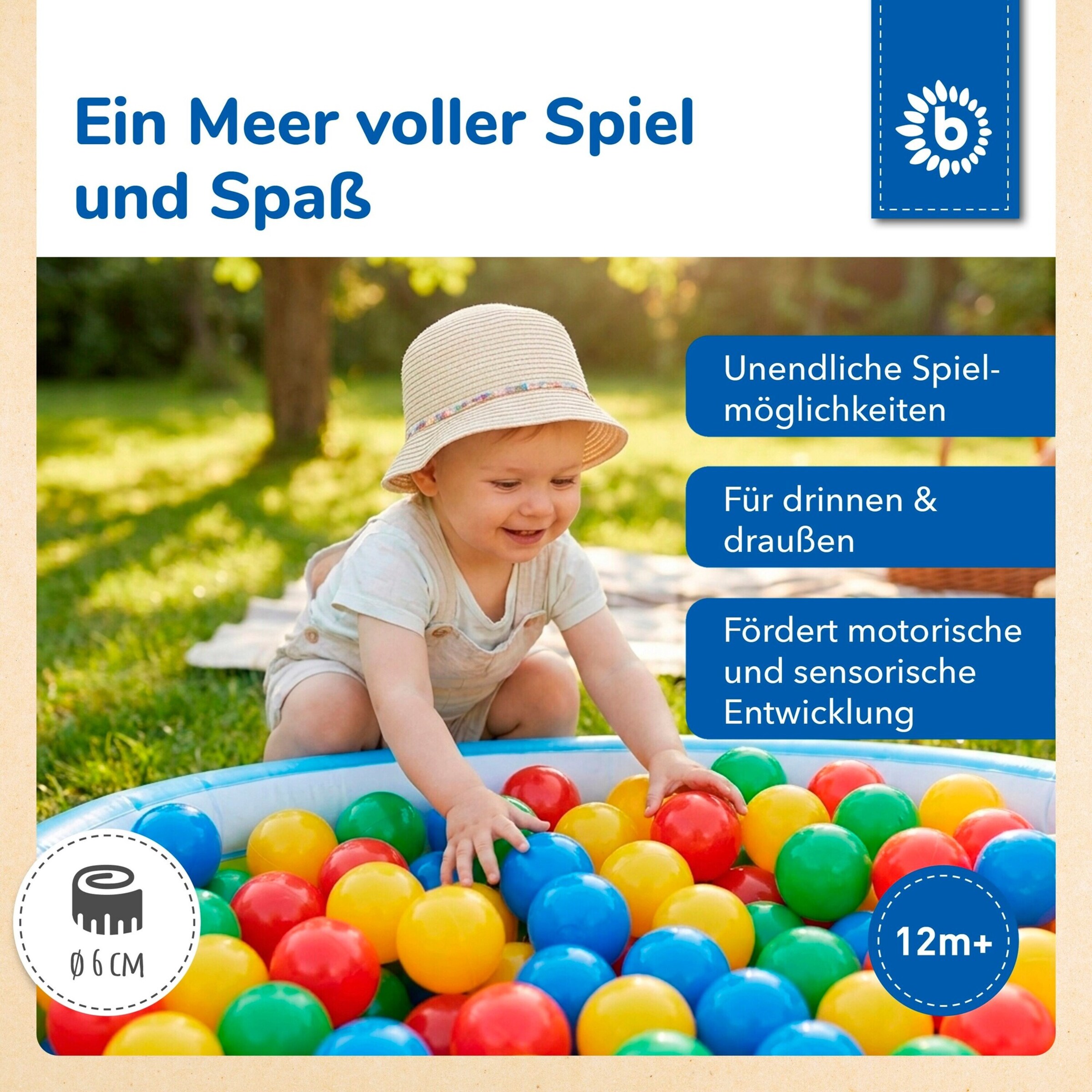 Bieco Bälle für Bälldebad 100 Stück Bunt