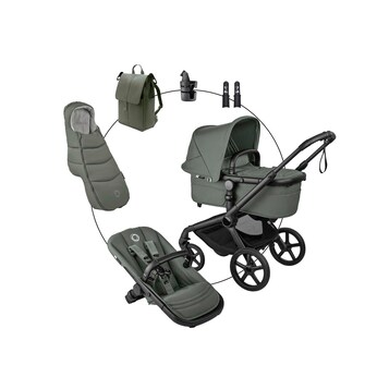 Kombikinderwagen Trio-Set inkl. Wickelrucksack, Fußsack und Höhenadapter