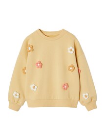 Mädchen Sweatshirt mit 3D-Blumen und Recycling-Polyester
