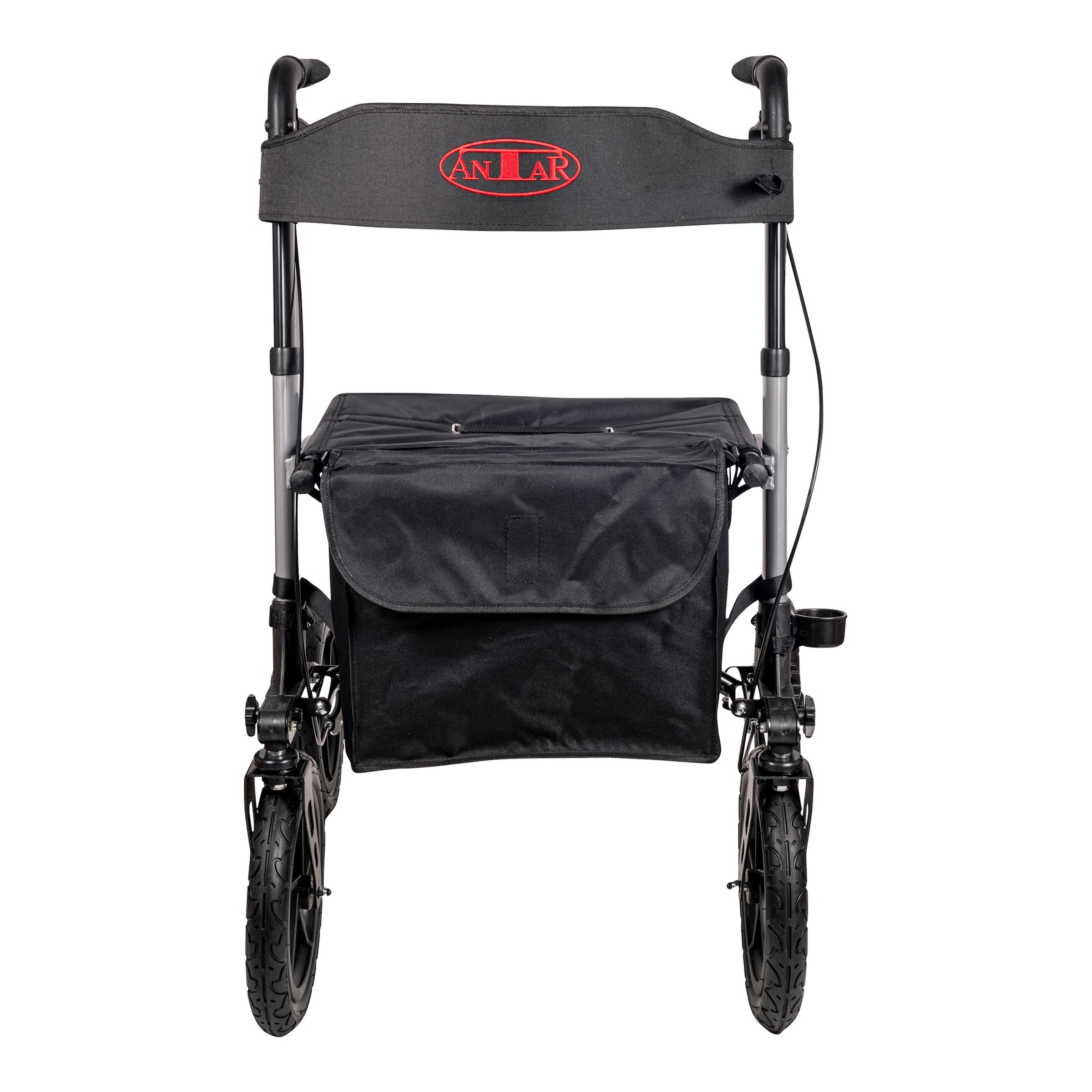 Outdoor-Rollator mit Luftbereifung - AT51036 schwarz silber
