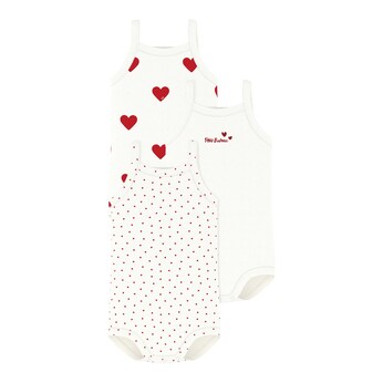 3er-Pack Bodys ohne Arm Herzen
