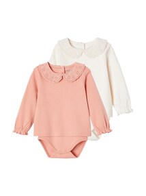 2er-Pack Baby Langarm-Shirtbodys mit langen Ärmeln, Bio-Baumwolle