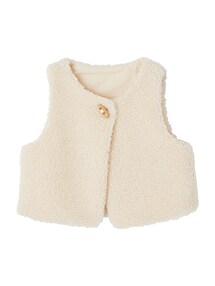 Mädchen Baby-Set: Kariertes Kleid, Weste & Haarband