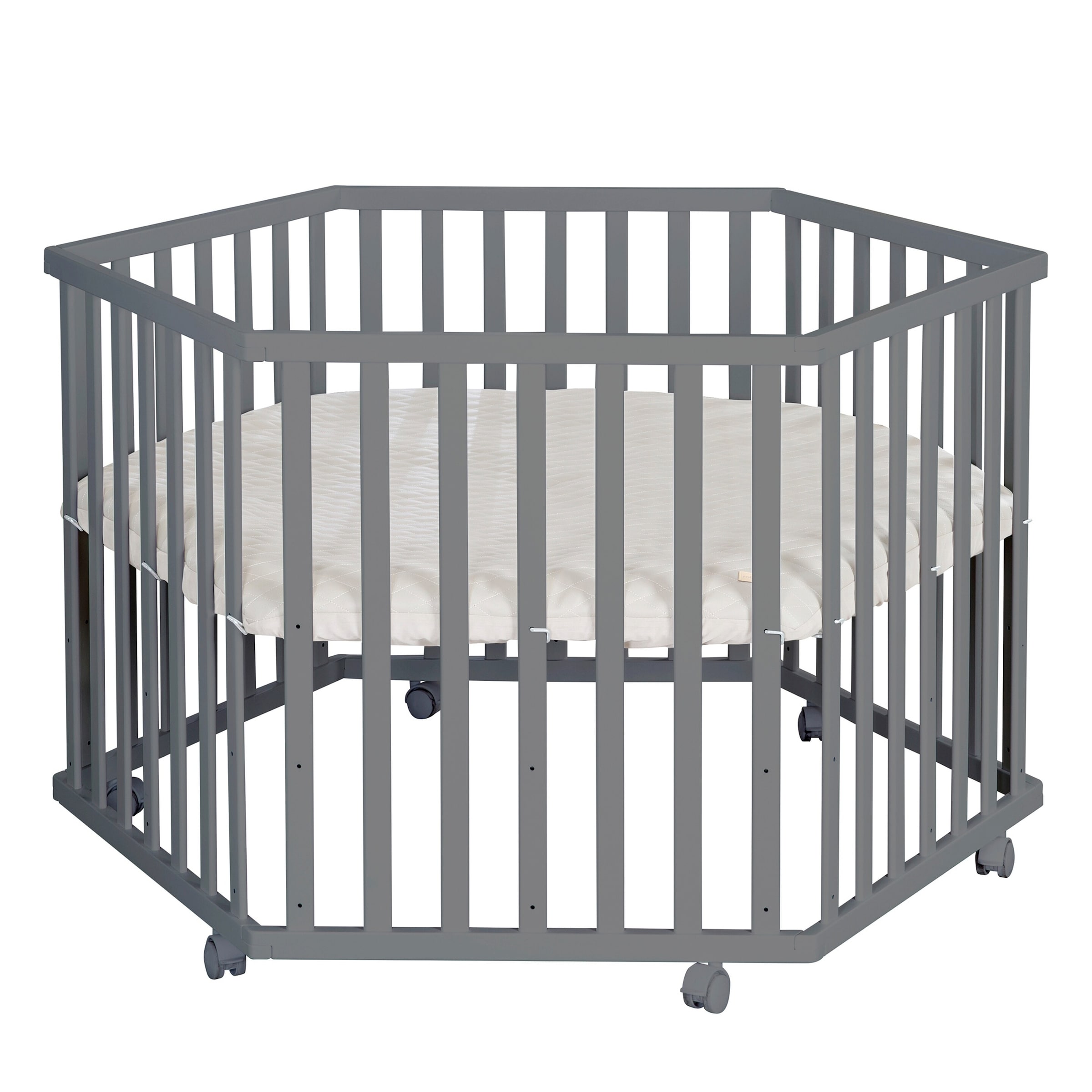 Roba Laufgitter 6-eckig Greyish gesteppt 'Luxe'