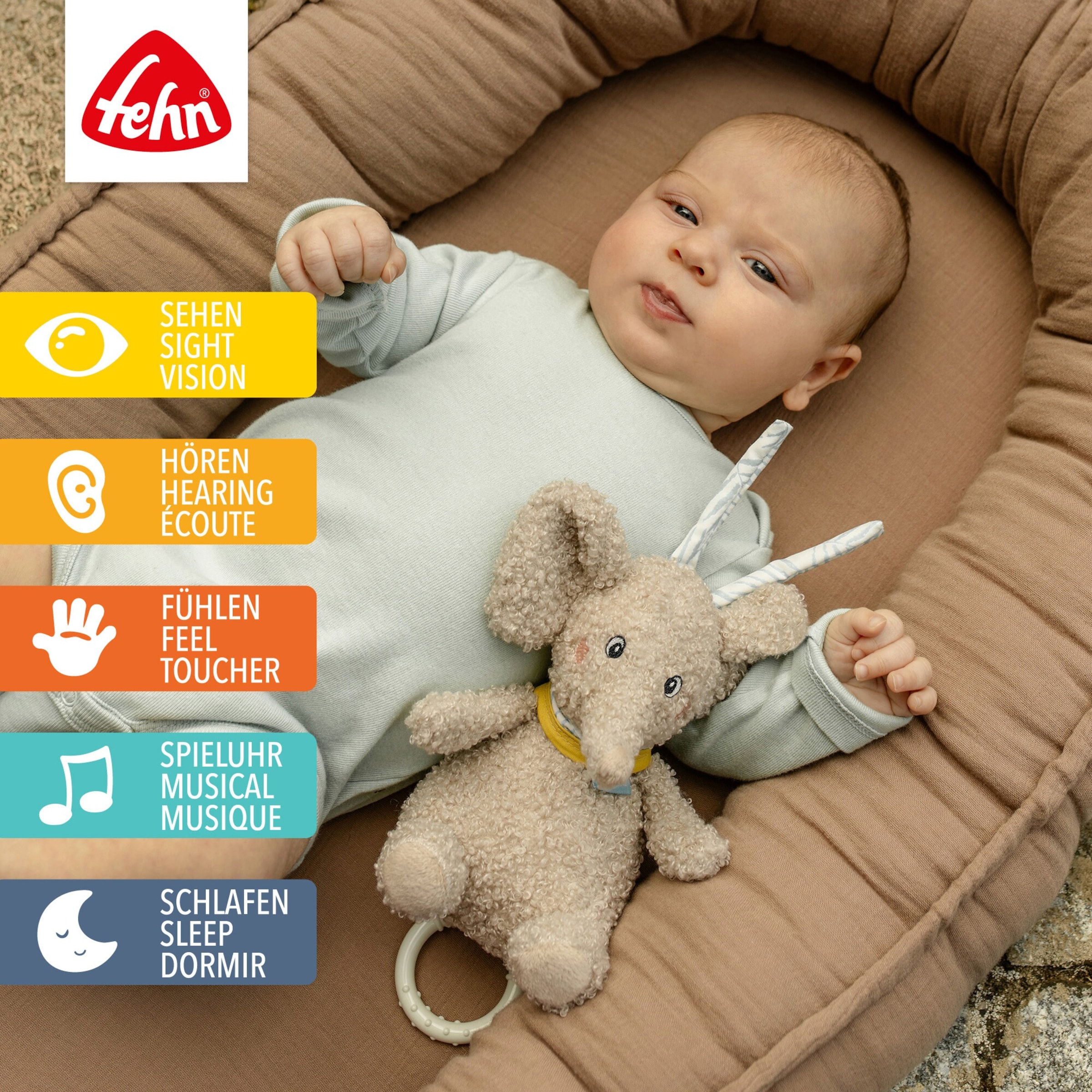 Fehn Mini-Spieluhr Elefant Erik 17cm