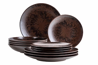 Tafelservice, Keramik Metallic Bronze