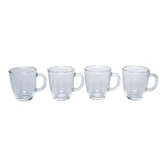 Glas-Tassen-Set, 4 Stück je 350 ml