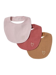 3er-Pack Baby Lätzchen aus Frottee/Musselin