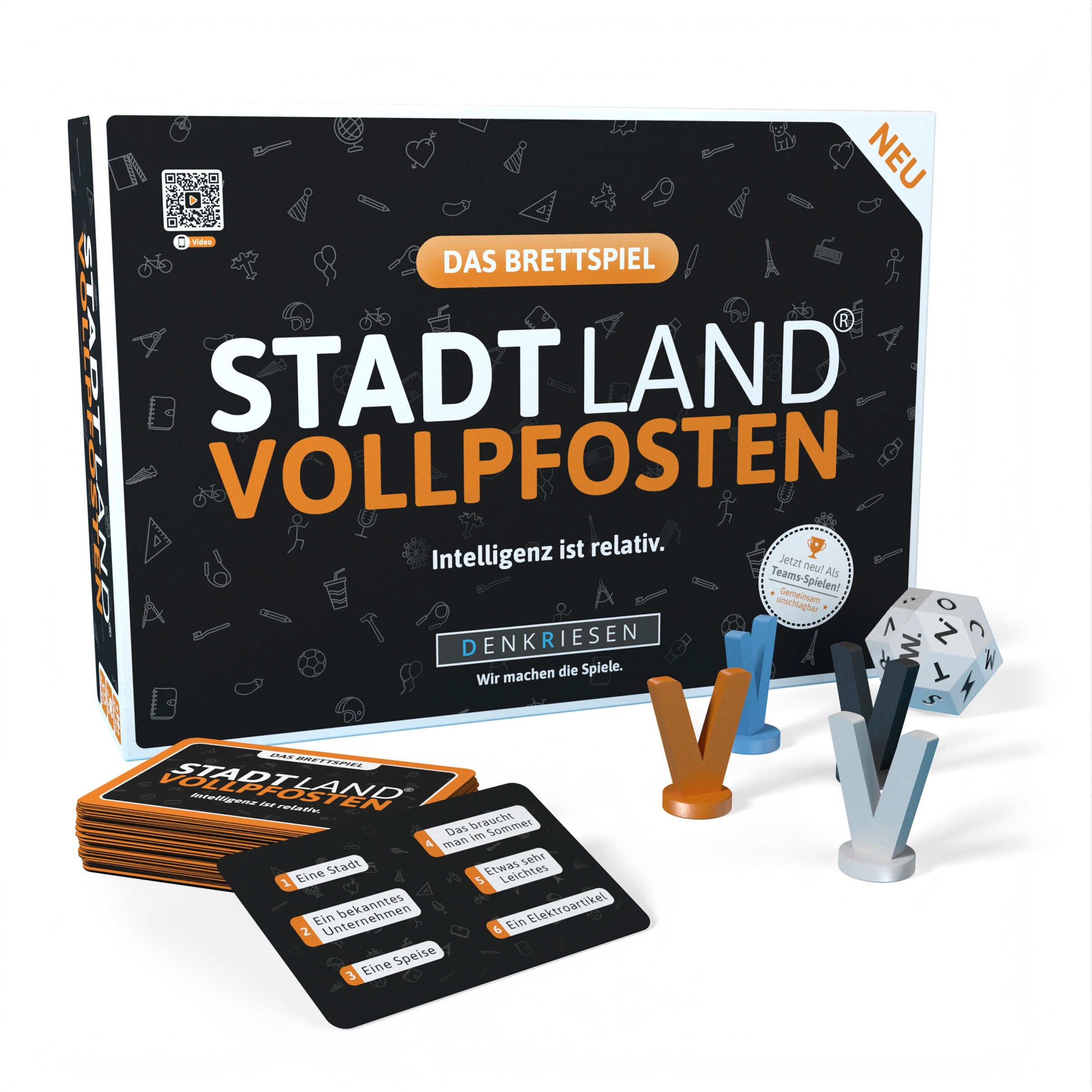 Stadt Land Vollpfosten - Das Brettspiel | Grundspiel – Intelligenz ist relativ.