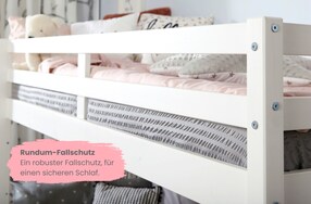 Etagenbett Stockbett Rene Kiefer massiv Weiß