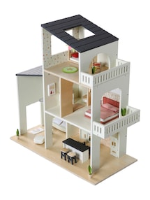 Moderne Puppenhaus aus FSC®-Holz, 3 Etagen