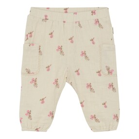Pantalon en toile fleurs