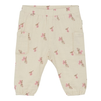 Pantalon en toile fleurs