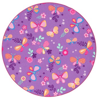 Kinder Spiel Teppich Schmetterling Rund