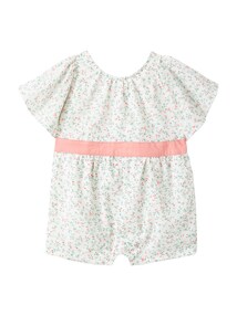 Baby Kurzoverall mit Blumenmuster und Schleife, festlich
