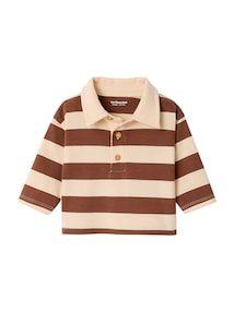 Baby Langarm-Poloshirt mit breiten Streifen