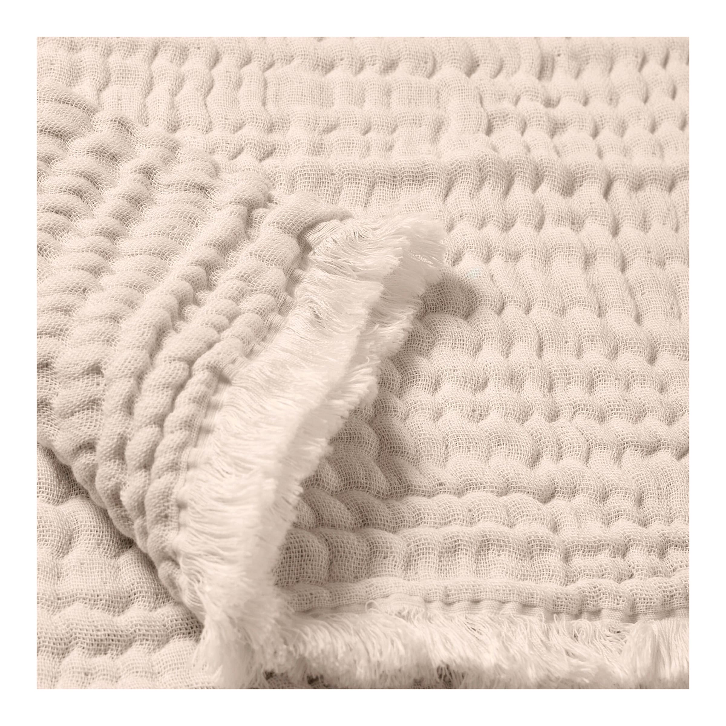 Nordic Coast Company Babydecke Musselin Fransen 80x80cm