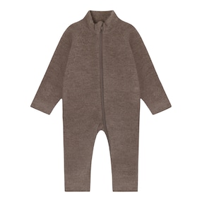 Wollfleece-Overall mit Klappbündchen