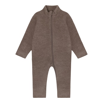 Wollfleece-Overall mit Klappbündchen