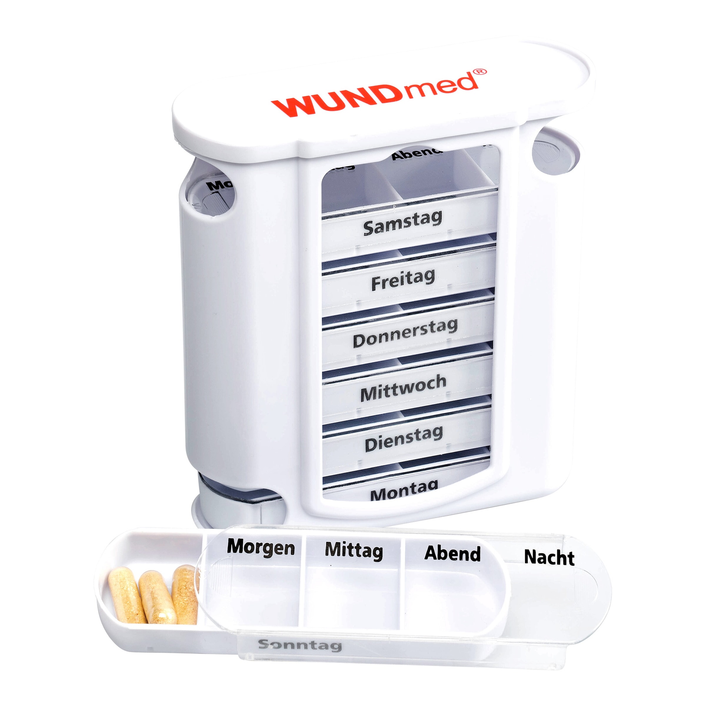 Tablettenbox 7 Tage "Tower" weiss