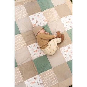 Krabbeldecke 140x140 cm Waffelpiqué/Cord