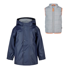 Regenjacke mit Kapuze 2in1 mit herausnehmbarer Weste