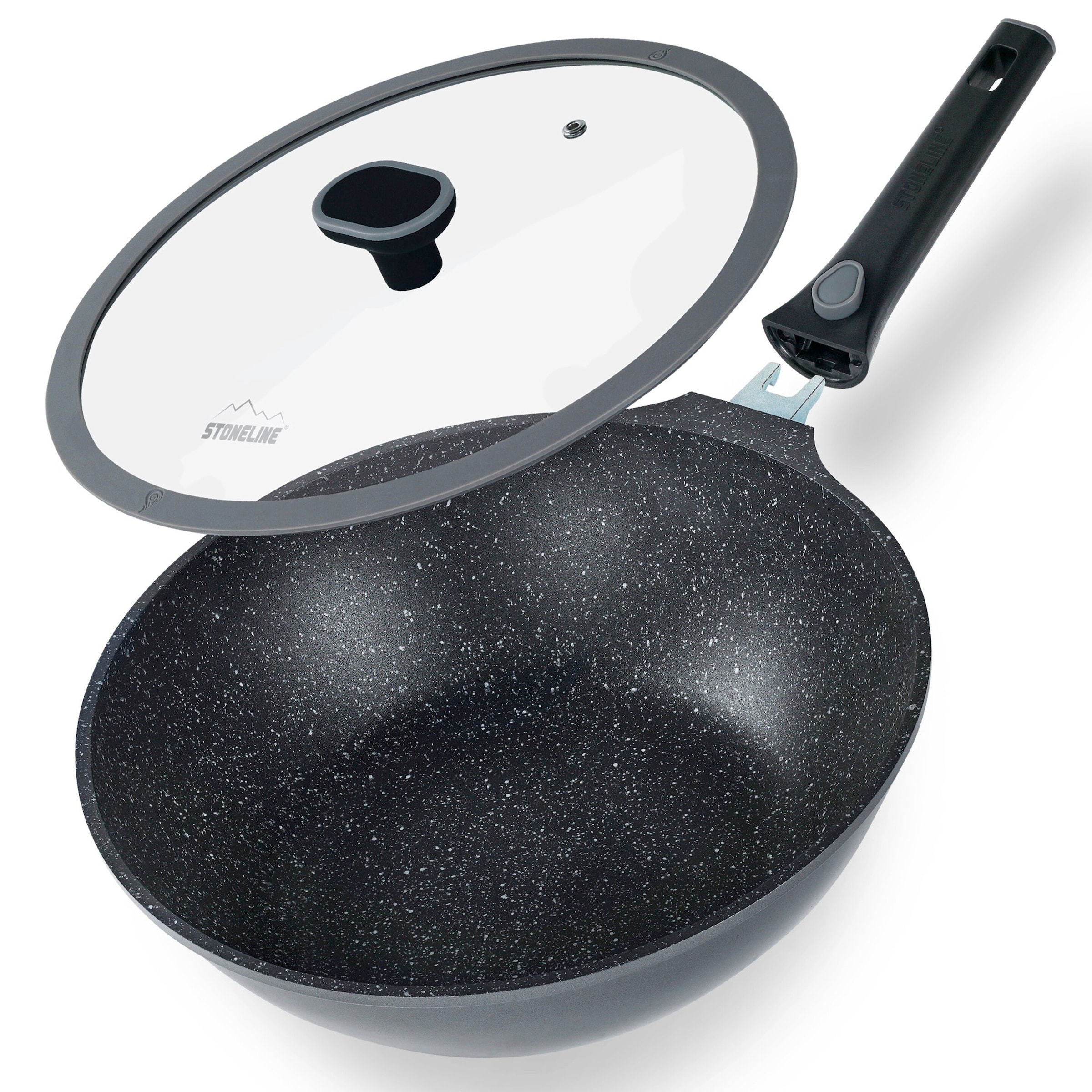 STONELINE® STONELINE SMART Wokpfanne 30 cm | mit Deckel - Grau