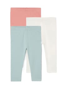 3er-Pack einfarbige Baby Leggings Basics
