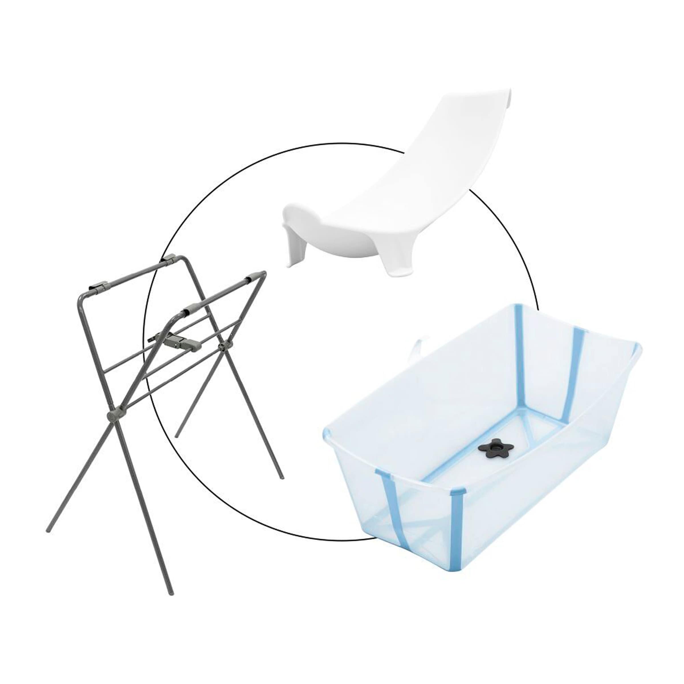 Stokke® Flexibath Badewanne inkl. Badewannensitz Newborn Support und Badewannenständer