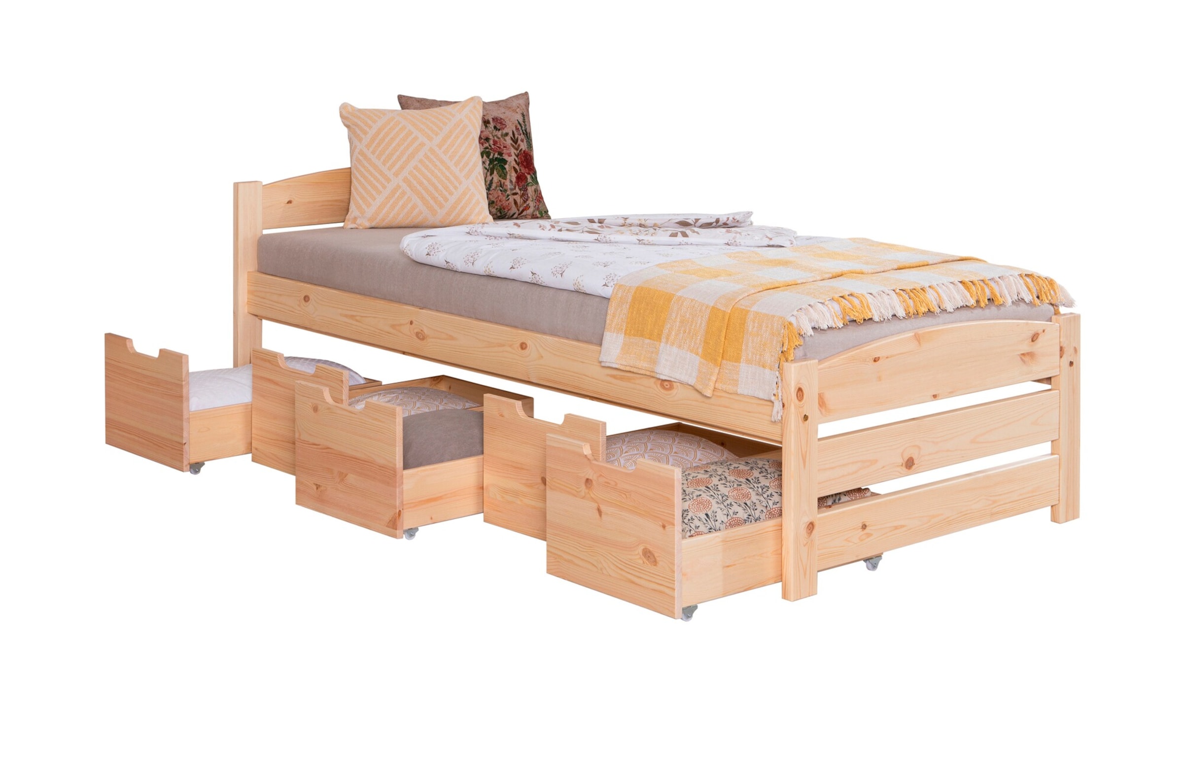Ticaa Stauraumbett Seniorenbett „Loni“, Funktionsbett, Seniorenzimmer