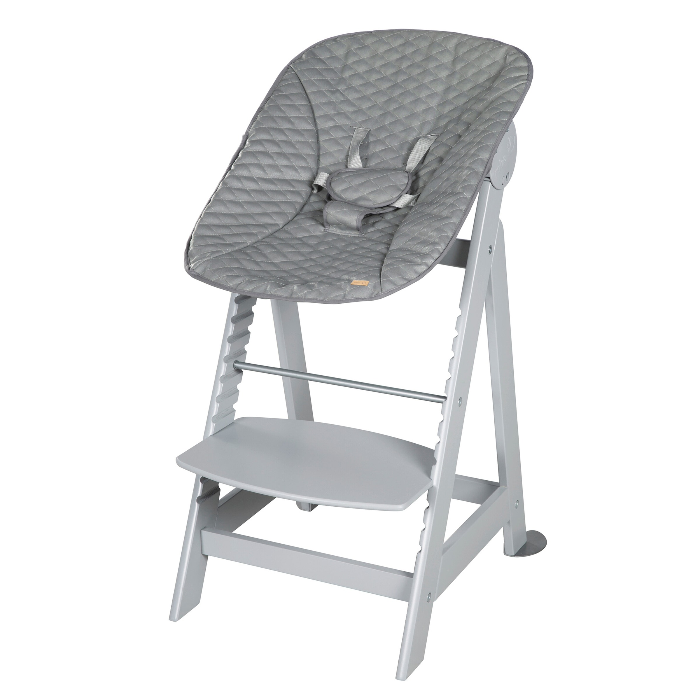 Roba Treppenhochstuhl, Set 2in1 Stone gesteppt Born Up 'Luxe'