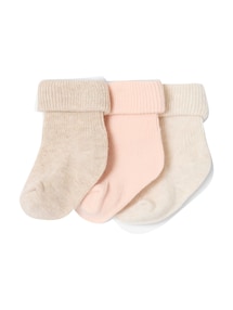3er-Pack Socken uni mit Umschlag, Baby
