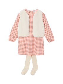 Mädchen Set: Kleid, Weste und Strumpfhose
