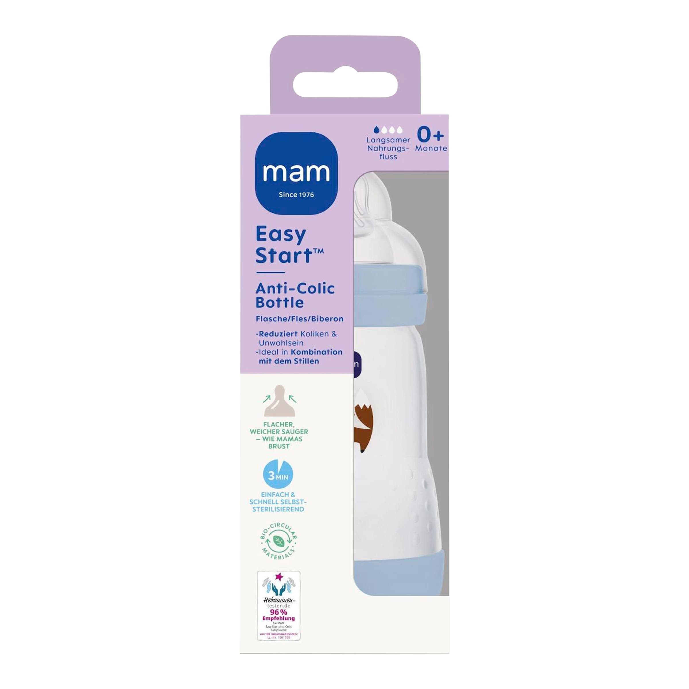 Mam Babyflasche Easy Start matt, Anti-Kolik, 260 ml, ab 0M