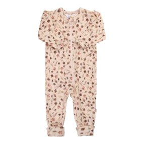 Woll-Overall mit Klappfuß Blumen