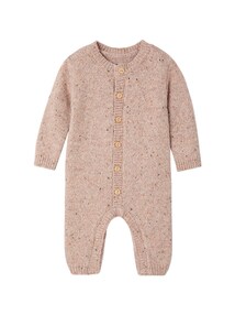Baby-Set aus Strickoverall und Schmusetuch Hase, Erstausstattung