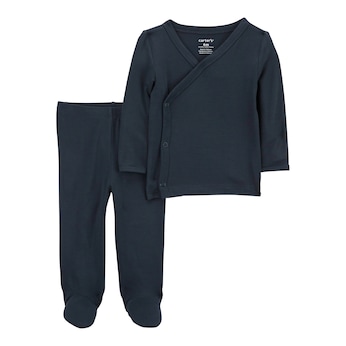 2-tlg. Set Wickelshirt langarm und Hose mit Fuß