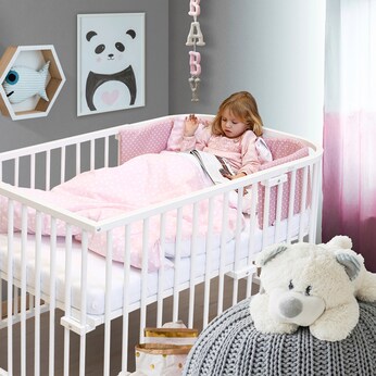 Bundle Beistellbett Boxspring inkl. Matratze MediTex® und Kinderbettumbausatz inkl. Matratze MediTex® extraluftig