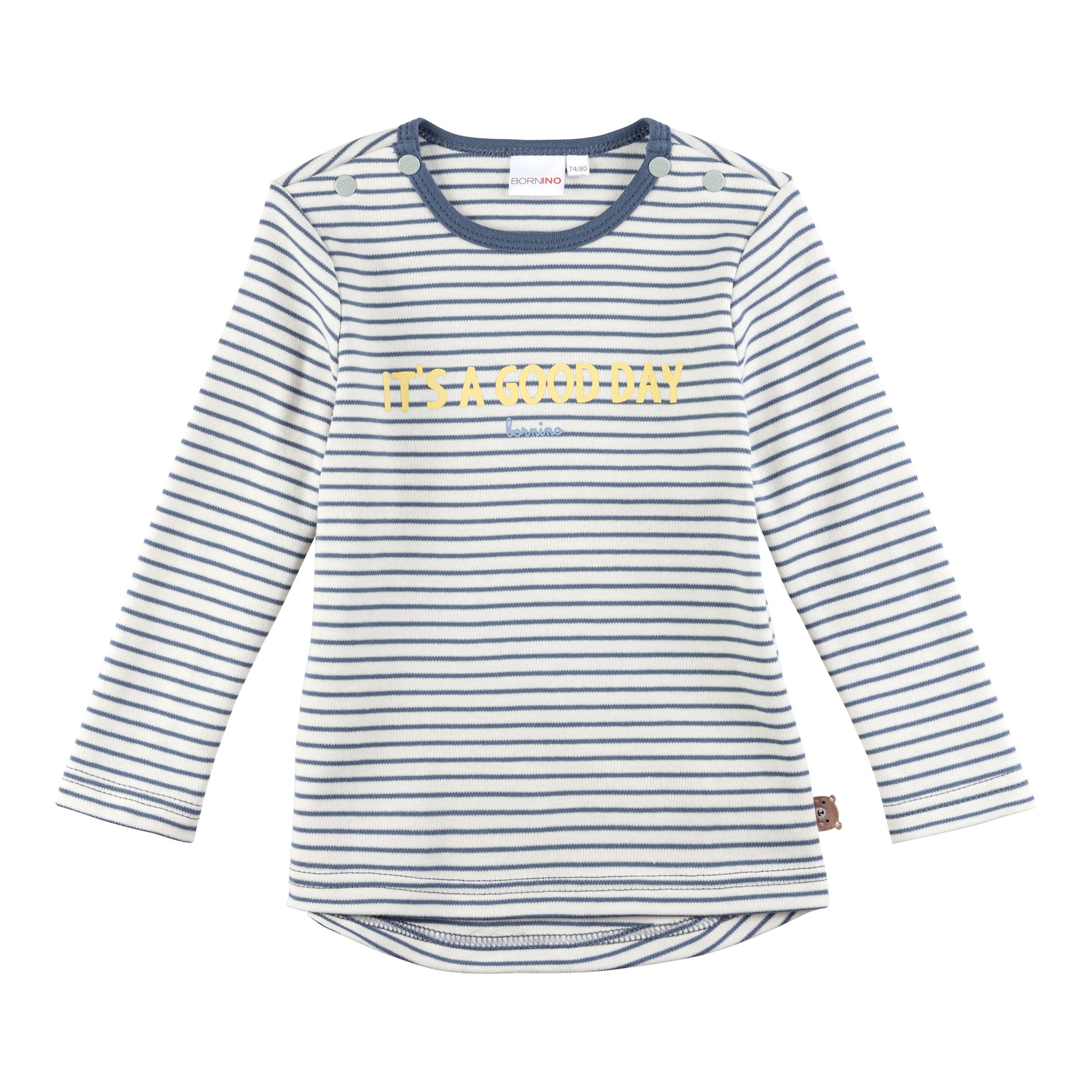 Bornino Tiny Friends Shirt langarm Ringel It´s a good day