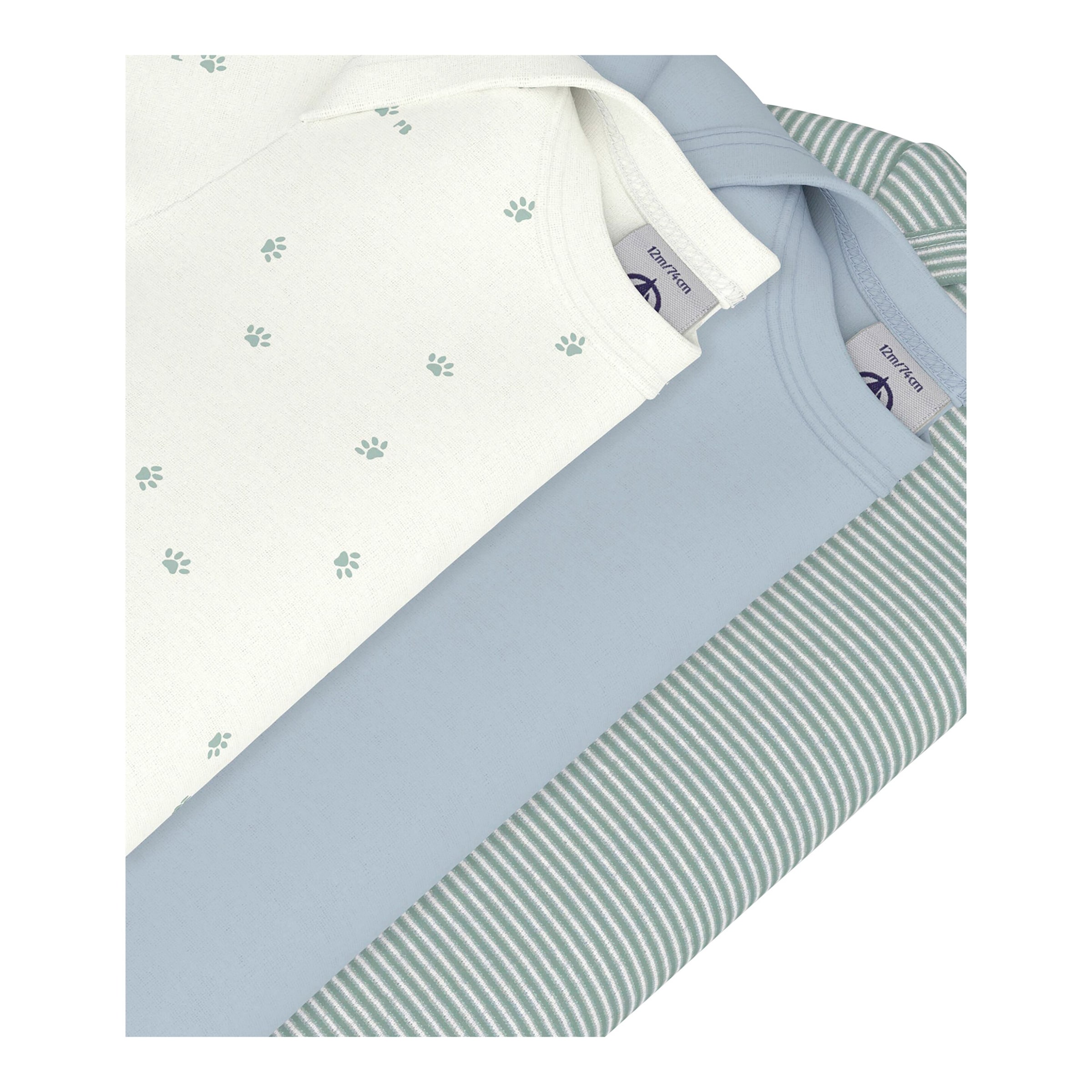 3er-Pack Bodys kurzarm Ringel Pfoten