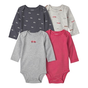 4er-Pack Bodys langarm Autos Ringel