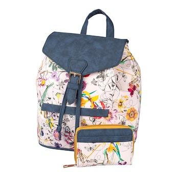 Ensemble sac «Fleurs», 2 pièces
