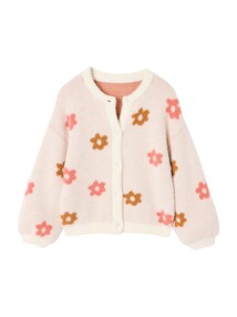 Flauschige Mädchen Strickjacke mit Tiermotiven