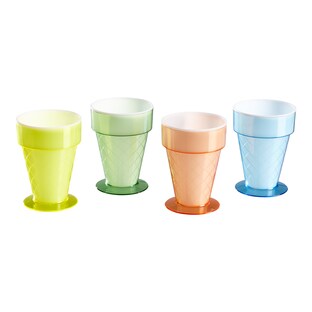 ﻿Coupes à glace colorées, 4 pièces, 250 ml