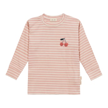Shirt langarm Rippqualität Ringel Kirschen Little Gang