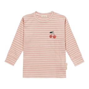 Shirt langarm Rippqualität Ringel Kirschen Little Gang